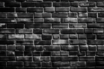 Black and white brick wall texture background. Generative AI