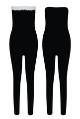 Black woman jumpsuit. vector illustration