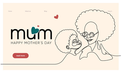 Happy mothers day illustration with woman holding a Flowers. Thank you card with blooming flowers. Use for Boarding Pass, birthday card, invitations, Birthday card Vector illustration