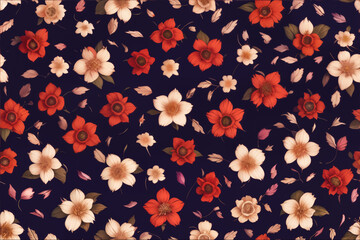 Artistic Design for wrapping paper, fabric, background. Art deco motif pattern with luxury climbing flowers. 