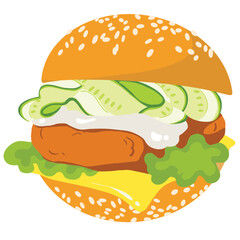 hamburger on a white background