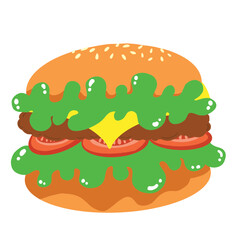 hamburger on a white background