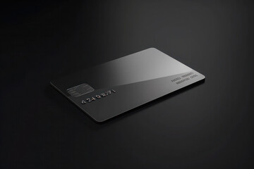 Bank credit card mockup on dark background