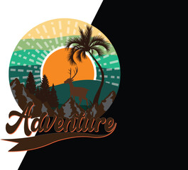 adventure T-shirt Design, adventure Retro Sublimation 