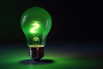 The light bulb in this image symbolizes the concepts of green energy, environmental friendliness, and renewable or circular energy, representing a shift towards sustainable energy sources.