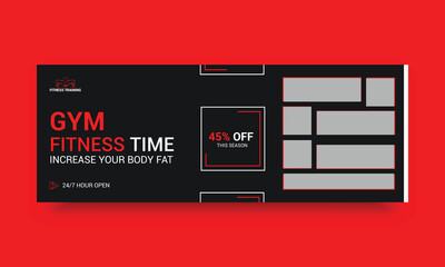 Gym Facebook cover fitness banner social template