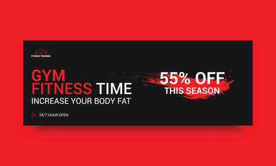 Naklejka na ściany i meble Gym Facebook cover fitness banner social template