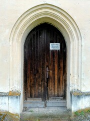 old wooden door in a church