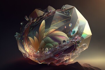 Exploring Light in Refracted Worlds of Translucent Majesty. Generative AI