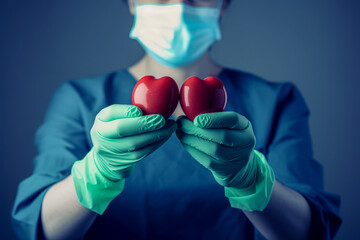 Doctors with a heart in their hands