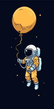 astronaut holding a balloon