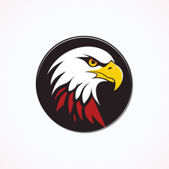 Eagle head vector logo template. Eagle rounded head vector logo template.