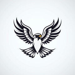 Obraz premium Eagle head with wings isolated on white background. Vector illustration.