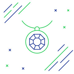 Line Pendant on necklace icon isolated on white background. Colorful outline concept. Vector