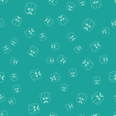 Green Shirt icon isolated seamless pattern on green background. Vector