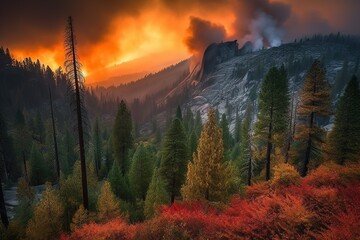 forest on fire

