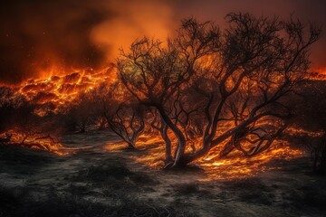 Obraz na płótnie Canvas severe forest fire