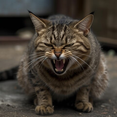 Angru cat hissing