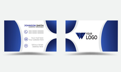 vector blue elegant corporate  visiting modern professional business card
