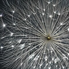 An interpretation of a dandelion, with textured and patterned shapes resembling the natural and organic shape of a dandelion4, Generative AI