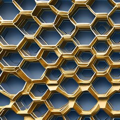 A digital interpretation of a honeycomb, with intricate patterns and textures resembling the hexagonal shape of a honeycomb1, Generative AI