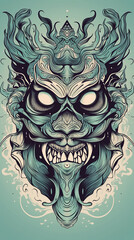 creative tattoos, frown, thin strokes, modern design trend. Vibrant colors. Generated by AI.