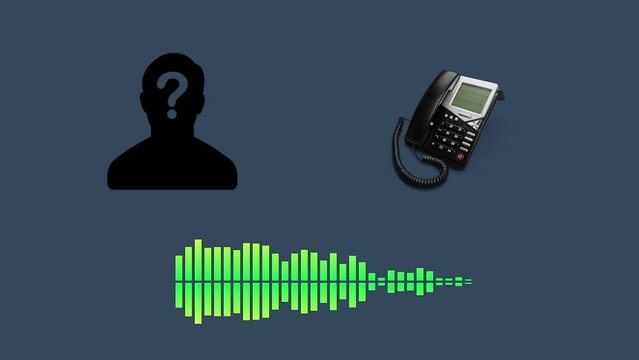 Phone conversation of an unknown person. Anonymous is on the phone. Audio spectrum.
