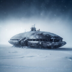 Alien ships presence in the antarctic
