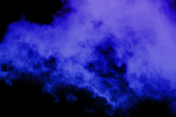 Abstract blue smoke mist fog on a black background. Texture background for graphic and web design.