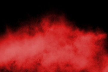 Red smoke stage studio. Abstract fog texture overlays.