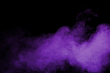 Purple fog or smoke. Realistic fog. Atmosphere mist effect and smoke clouds isolated on transparent...