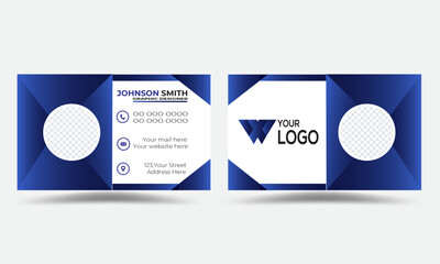 modern Minimal Business Card Layout  Luxury dark gradient background. Vector illustration print template.
