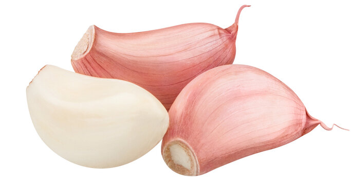Delicious garlic cloves, cut out
