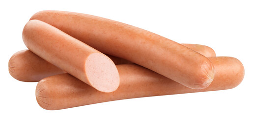 Delicious sausages, cut out