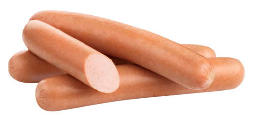 Delicious sausages, cut out