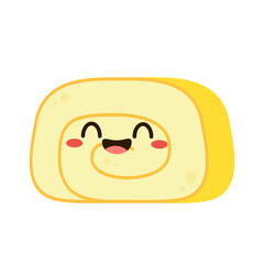 Tamagoyaki is Japanese food. Tamagoyaki cartoon vector. Egg roll.