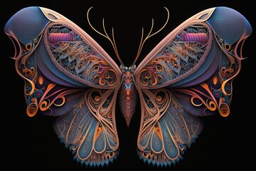 a colorful butterfly spirit animal with intricate patterns on its wings