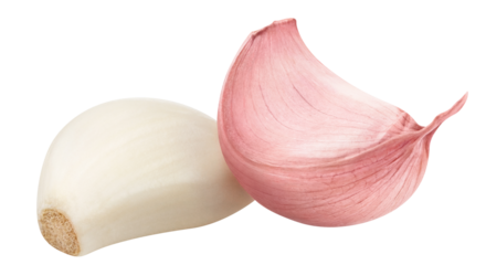 Delicious garlic cloves, cut out