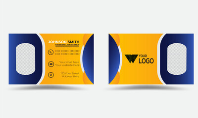 Modern Polygonal  company corporate style  presentation card with company Business Card Layout