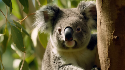 Obraz premium Koala natural background. Illustration AI Generative.