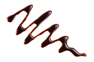 Balsamic vinegar isolated on white background. Top view. Flat lay