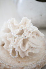 Close up creative photo of Artistic Bridal Accessories at a real wedding