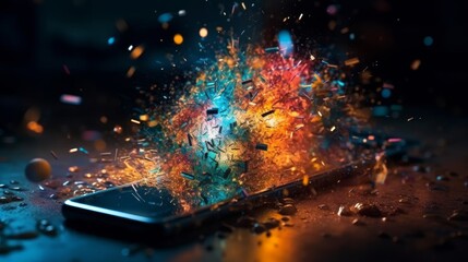 Capture the Cosmos: Award-Winning Smartphone Photography Shoots Bright0$P in a Star-Studded Night Sky with Glowing Supernova & Nebula Backdrops, Generative AI - obrazy, fototapety, plakaty