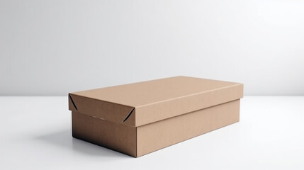 Brown Blank cardboard box mockup on white background, Generative AI