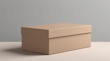 Brown Blank cardboard box mockup on white background, Generative AI