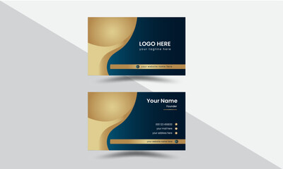 Double-sided modern business card vector design template. visiting card for business and personal use. Vector illustration design. Horizontal layout, Luxury business card template.