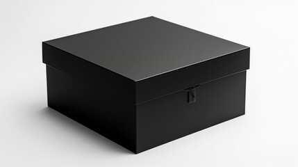 Black box mockup isolated on white background, Generative AI