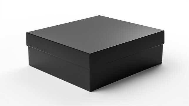 Black box mockup isolated on white background, Generative AI