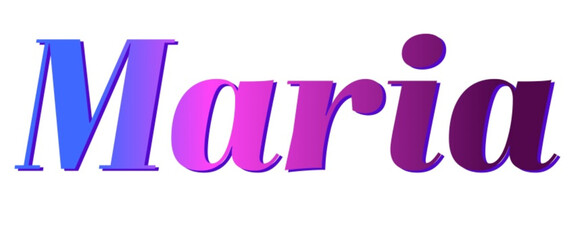 Maria - pink and blue color - female name - ideal for websites, emails, presentations, greetings, banners, cards, books, t-shirt, sweatshirt, prints


