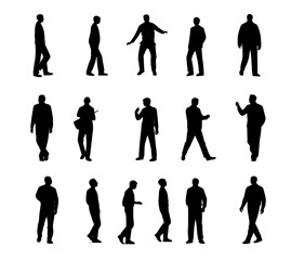 lifestyle people silhouettes set